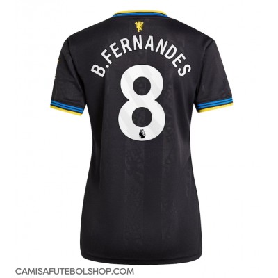 Camisa de time de futebol Manchester United Bruno Fernandes #8 Replicas 3º Equipamento Feminina 2025-26 Manga Curta Camisa de time de futebol Manchester United Bruno Fernandes #8 Replicas 3º Equipamento Feminina 2025-26 Manga Curta